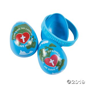 John 3:16 Bracelet-Filled Plastic Easter Eggs - 12 Pc. (Per Dozen)