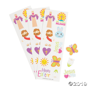 Religious Easter Egg Decorating Stickers (24 Sheet(s))