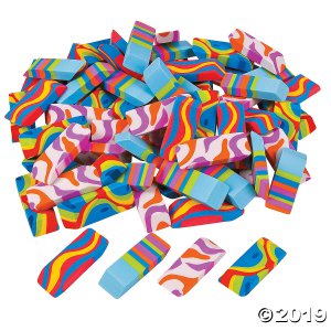Bright Beveled Erasers (24 Piece(s))