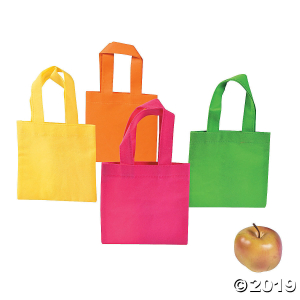 Mini Neon Tote Bags (Per Dozen)