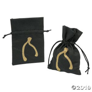 Canvas Drawstring Wishbone Bags (Per Dozen)