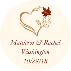 Personalized Fall Wedding Favor Stickers (144 Piece(s))