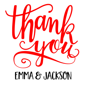 Personalized Ornate Die Cut Thank You Stickers (144 Piece(s))