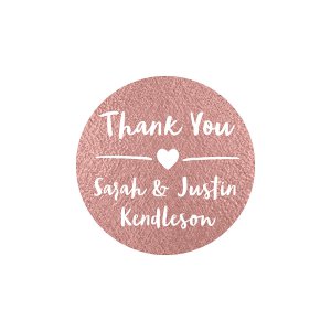 Personalized Rose Gold Thank You Favor Stickers (144 Piece(s))