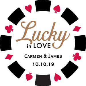 Personalized Lucky In Love Favor Stickers (144 Piece(s))
