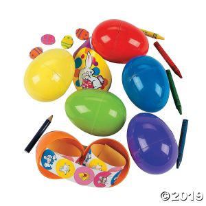Stationery-Filled Jumbo Plastic Easter Eggs - 24 Pc.