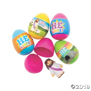 He Is Risen Toy-Filled Plastic Easter Eggs - 24 Pc.