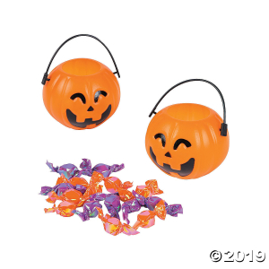 Mini Candy-Filled Jack-O'-Lantern Buckets (Per Dozen)