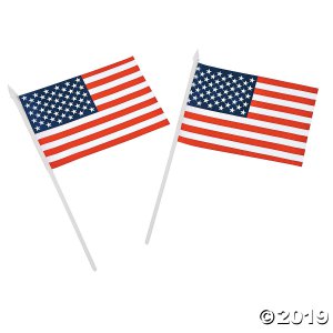 Medium Cloth American Flags - 11 1/2" x 7 1/2 (Per Dozen)