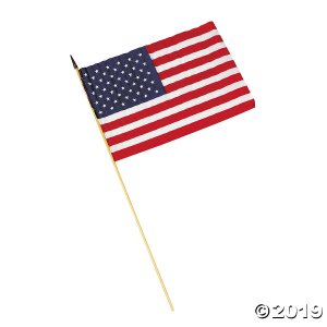 Large Cloth American Flags - 12" x 18 (Per Dozen)