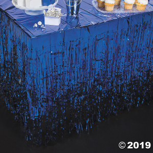 Blue Fringe Table Skirt (1 Piece(s))
