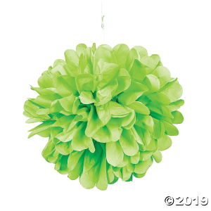 Lime Green Tissue Paper Pom-Pom Decorations (6 Piece(s))