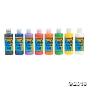 8-oz. Basic Assorted Colors Acrylic Paint - Set of 8 (1 Set(s))