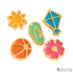 Goldtone Summer Fun Floating Charms (5 Piece(s))