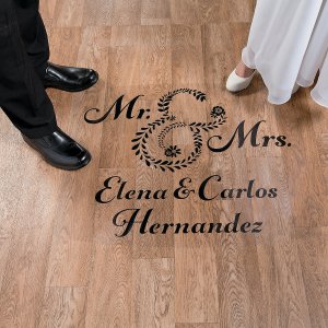 Personalized Mr. & Mrs. Wedding Floor Cling (1 Piece(s))