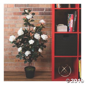 Vickerman 45" Artificial White Rose Plant in Pot (1 Piece(s))