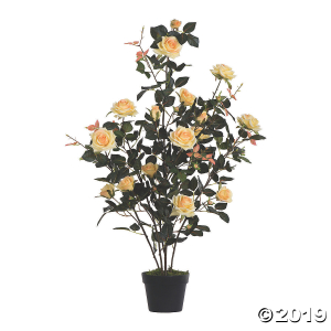 Vickerman 45" Artificial Yellow Rose Plant in Pot (1 Piece(s))