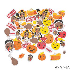 Silly Thanksgiving Self-Adhesive Shapes (500 Piece(s))