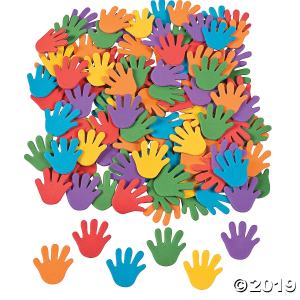 Rainbow Hand Self-Adhesive Shapes (500 Piece(s))