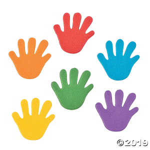 Rainbow Hand Self-Adhesive Shapes (500 Piece(s))