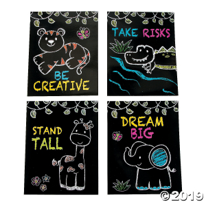 Chalkboard Safari Animal Pocket Folders (Per Dozen)