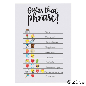 Emoji Guess the Phrase Bridal Shower Game (25 Piece(s))