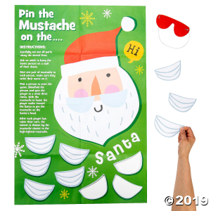 Christmas Crew Pin the Mustache on Santa Party Game (1 Set(s))