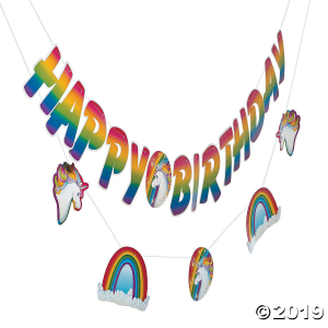 Unicorn Happy Birthday Garland (1 Set(s))