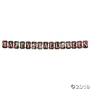 Spooky Floral Pennant Garland Halloween Decoration (1 Piece(s))