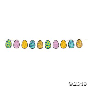 Shiny Easter Egg Garland Banner (1 Piece(s))