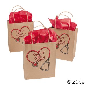 Medium Nurse Kraft Paper Gift Bags (Per Dozen)
