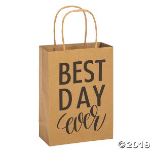 Medium Best Day Ever Kraft Paper Gift Bags (Per Dozen)