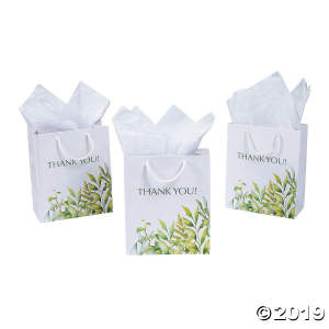 Medium Spring Greenery Thank You Gift Bags (Per Dozen)