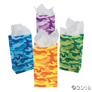 Colorful Camouflage Treat Bags (Per Dozen)