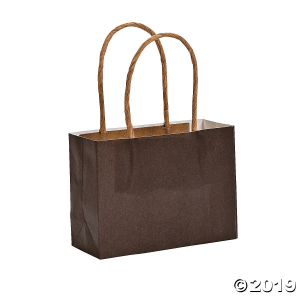 Mini Chocolate Brown Kraft Paper Gift Bags (Per Dozen)