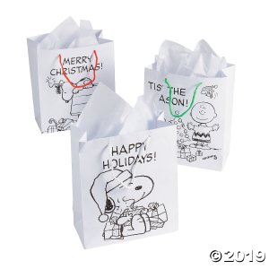 Color Your Own Peanuts® Christmas Gift Bags (Per Dozen)