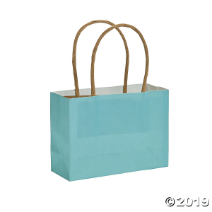 Mini Light Blue Kraft Paper Gift Bags (Per Dozen)