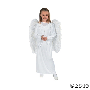 Kid's Angel Costume with Wings & Candle - Small/Medium (1 Set(s))