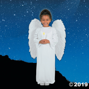 Kid's Angel Costume with Wings & Candle - Small/Medium (1 Set(s))
