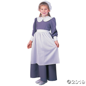 Girl's Gray Pilgrim Dress Costume - Medium (1 Piece(s))