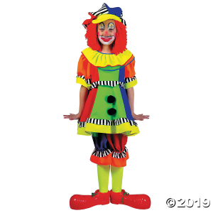 Girl's Spanky Stripes Clown Costume - Medium (1 Piece(s))