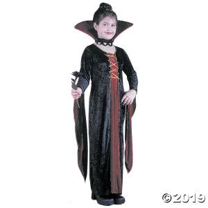 Girl's Velvet Victorian Vamp Costume - Large (1 Piece(s))