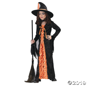 Girl's Orange Mystic Witch Costume - Large (1 Set(s))