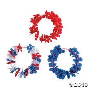 Patriotic Glow Lei Necklaces - 12 Pc. (Per Dozen)
