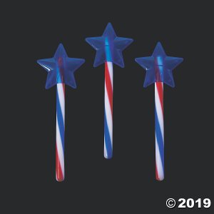 Patriotic Glow Swizzle Star Wand (Per Dozen)