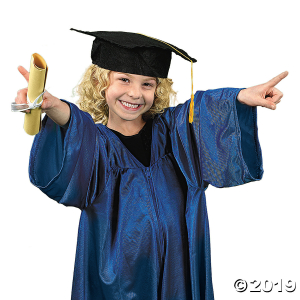 Kid's Felt Black Graduation Mortarboard Hats (Per Dozen)