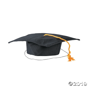 Kids' Black Matte Elementary School Graduation Mortarboard with Tassel (1 Piece(s))