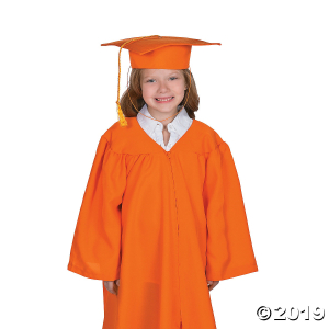 Kids' Orange Matte Elementary School Graduation Mortarboard with Tassel (1 Piece(s))