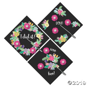 Floral Mortarboard Decorating Kit (Makes 10)