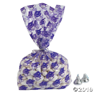 Purple Graduation Cellophane Bags (Per Dozen)
